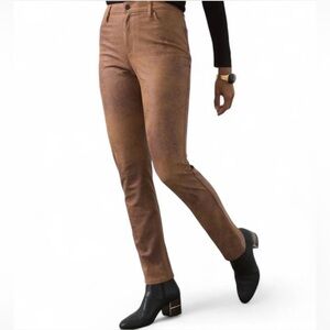 Chico’s Faux Leather/Suede Pants Sz 14T Pockets Holiday/Fall Wear Feminine Tall